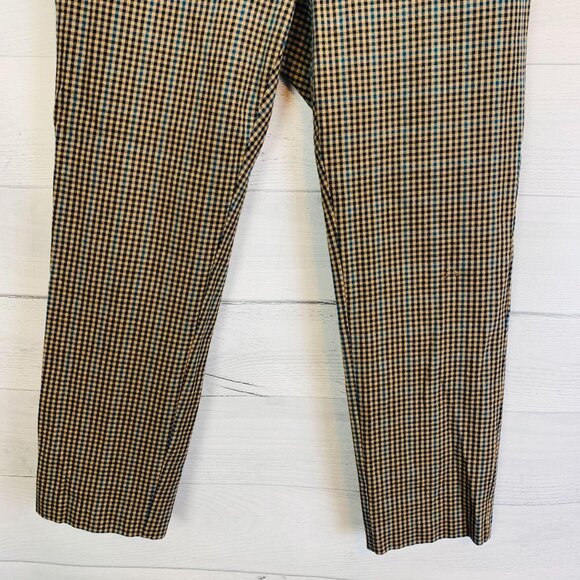 J Jill Womens Bi Stretch Dress Pant Multicolor Check Ankle Flat Front Size 10 - Picture 5 of 12